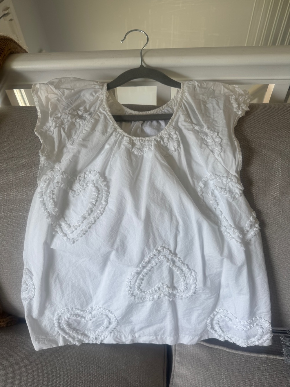 Zara White Heart Embroidered Girls' Dress - Picture 4 of 6
